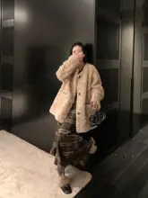 ラムウール風 ボアコート【ミドル丈・フィット・暖かい】