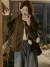 ブラウンスエードショートジャケット【春秋用・女性用・バイカースタイル】