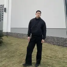 カジュアルストレートパンツ【春用・レトロデザイン・立体裁断】（セットアップ対応）