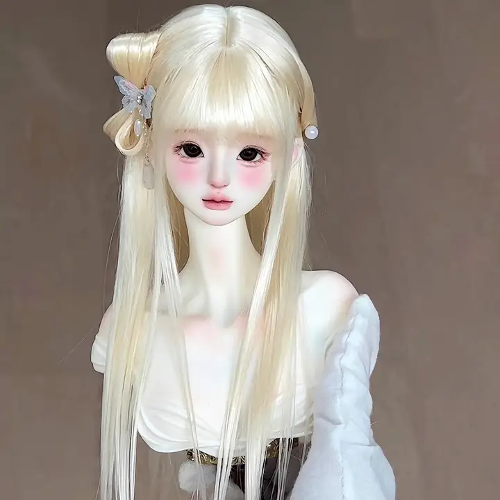 BJD用ウィッグ【仿マ毛・ストレート・バタフライデザイン】