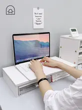 デスクトップ収納スタンド【ノートパソコン用・高さ調整可能・シンプルデザイン】
