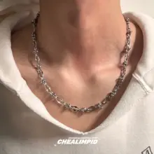 CHEALIMPID タイタンスチール製 ジョイントデザインのストリートスタイルネックレス【ユニセックス・ヒップホップ】
