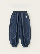 夏用 個性的なストリートスタイル 男の子用デニムパンツ【天絲・裾絞りデザイン・軽量・防蚊機能】