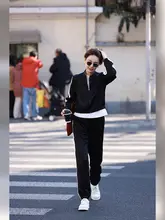 超強抗シワ アセテートカジュアルビジネスジャケット【コントラストカラー・ドロップタックパンツ】（セットアップ対応）