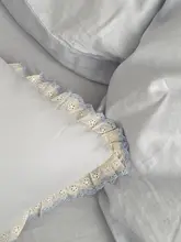 純綿の2重ガーゼの4点寝具セット【刺繍レース・通気性】（セットアップ対応）