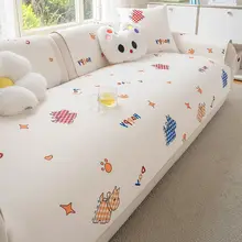 夏用カートゥーンデザインの可愛い涼感ソファクッション【防滑性・直列デザイン】
