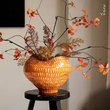 手作りの異形花瓶【新中式・侘寂風・陶器製・玄関・リビング用】