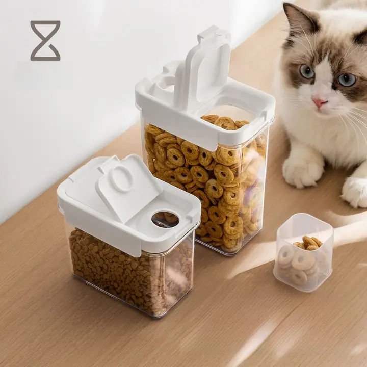 Lazy Corner ペットフードストッカー 密閉容器 防湿 食品グレード 猫用 保存 収納