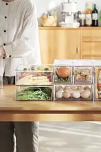 透明PET製 引き出し式冷蔵庫収納ボックス【果物・野菜・卵用】