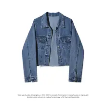 MOOTI レディース 春秋対応 デニムジャケット【フィット＆ショート丈・長袖・カジュアル】