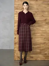 レディース チェック柄 ロングスカート【スタイリッシュ・秋冬用・膝上】