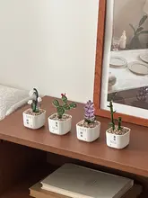 デスクそばにぴったりの琉璃植物ミニオーナメント【陶器製・車載・カフェ装飾用】