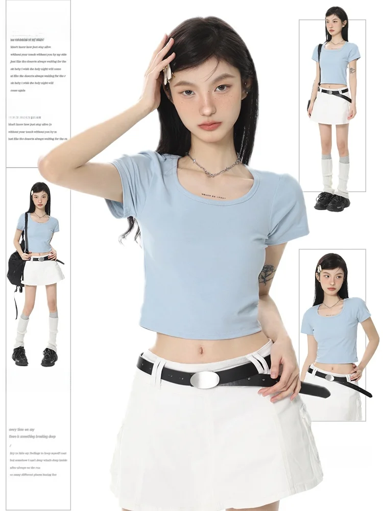 20代女性が夏に選ぶべき「辣妹風」スタイルは？方領Tシャツと高腰スカートのセットアップで解決