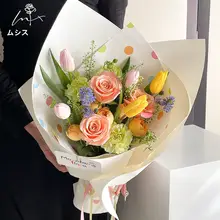 ドット柄フラワーラッピングペーパー【手作りDIY・ギフト・フラワーアレンジメント用】