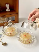 燕窝ボウル 家庭用 ガラス 蓋付き 透明 精巧 高級 フルーツ おやつ デザート 小さいスープボウル