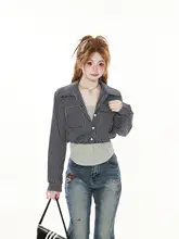 韓国風 ハイネック デザインシャツ【長袖・ポロカラー・スリムフィット】（セットアップ対応）