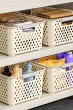 家庭用収納バスケット【プラスチック製・キッチンやリビングで便利な整理用】