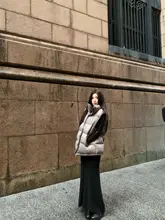 秋にぴったりのレトロなウール混紡Vネックニットワンピース【肌に優しい・フィット感】