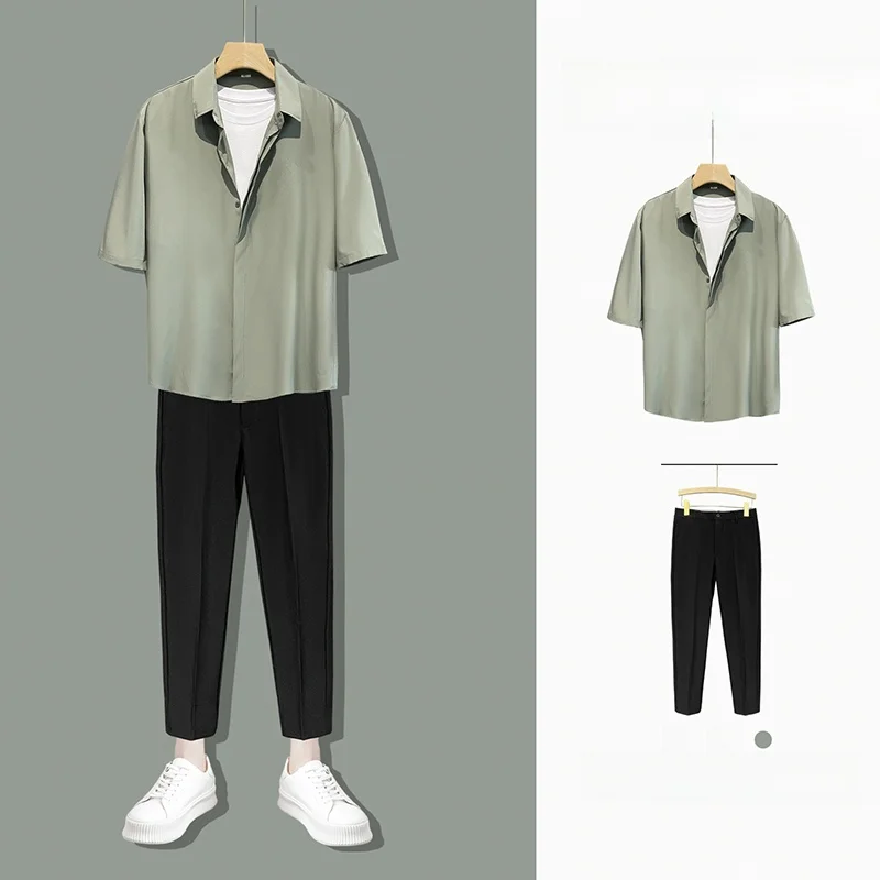 80年代レトロファッションのインスピレーションを意識したメンズスーツパンツ