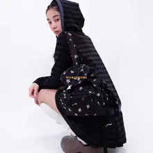星柄デザインのキャンバス製リュックサック【バケット型・カジュアル・女性用】