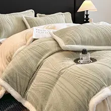 モダンデザインの 厚手フラワーパターンミルクフリース四季用寝具【珊瑚フリース・ベッドカバー・シングル用】（セットアップ対応）