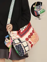 民族風レトロアートトートバッグ【ワンショルダー・カラフルドット・軽量】
