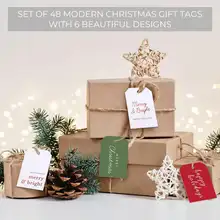 高級感あるクリスマス吊り下げタグ【手書き感謝メッセージ対応・麻ひも付き】