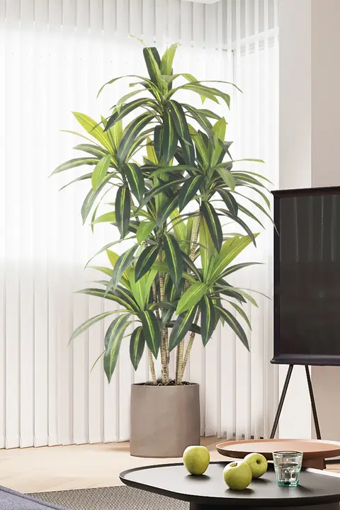 高級感あるフェイクグリーンの観葉植物【リビング用・ブラジルの木風・インテリア装飾用】