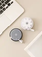 伸縮式データケーブル収納ボックス【携帯型・回転式・多機能充電ケーブル整理】