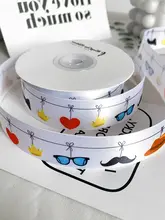 父の日向けカートンデザインのサテンリボンと花束用包装リボン【高級ポリエステル製・ギフト用】