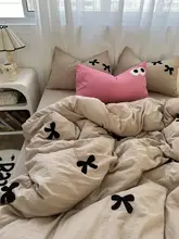 ウォッシュコットンタオル リボン 4点セット 1.8メートルの布団カバー シーツ