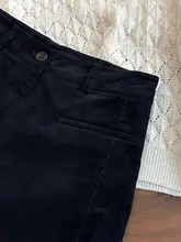 高級感のあるチンツコーデュロイのストレートパンツ【秋用・ハイウエスト・ワイドレッグ】