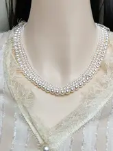 14K包金 人造真珠ネックレス【925純銀・デコルテデザイン・高級感】