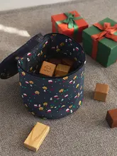 クリスマスデザインの深青色コットンDIY生地【手作り衣服やバッグに最適】（セットアップ対応）