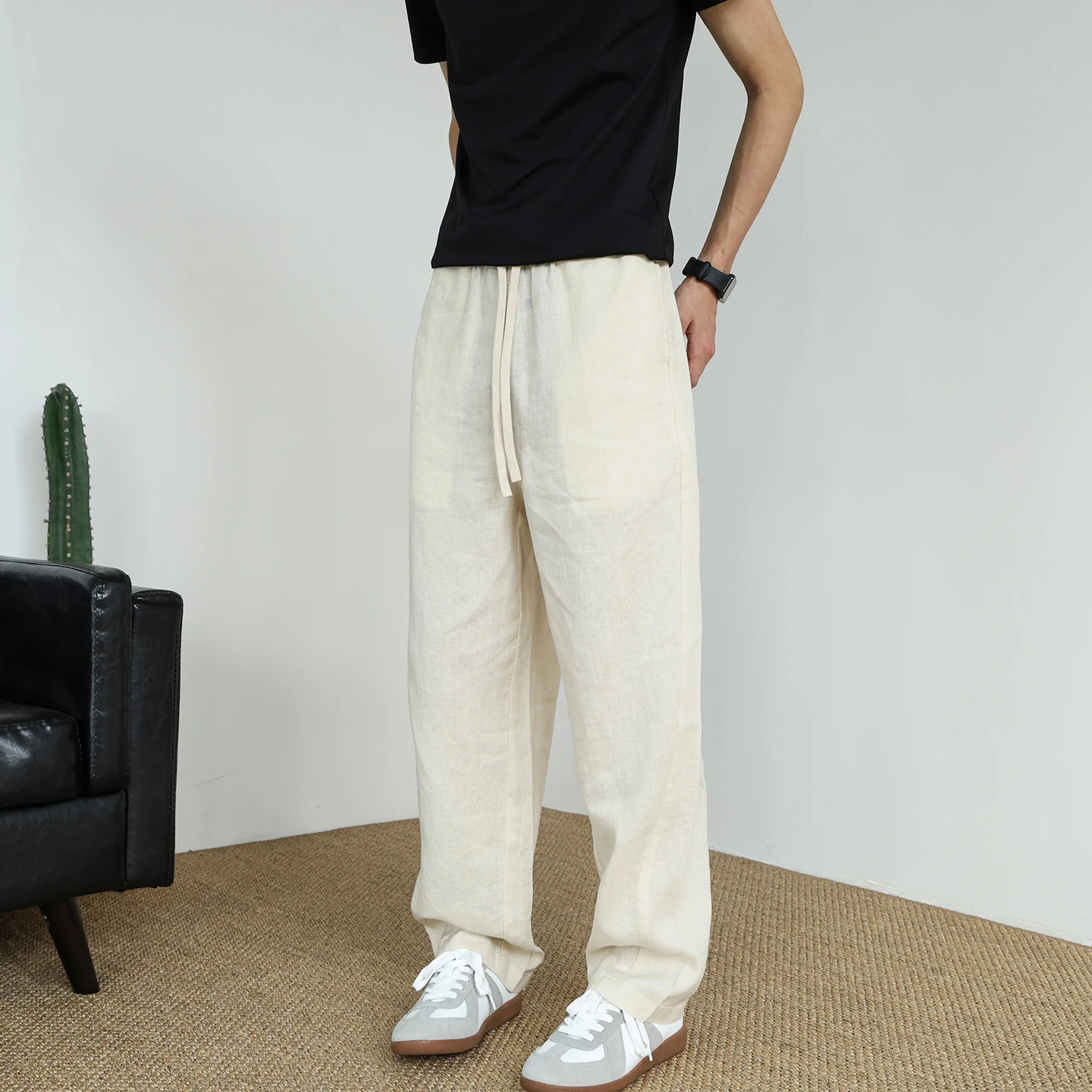 夏用麻素材メンズパンツ サイズ46のフィット感と実際の使用データ