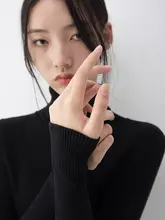 ブラック ハイネックニット【リブ編み・極上の柔らかさ・秋冬用】