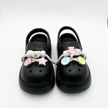 ボタン付きクマデザインのバンド付きサンダル【厚底・防滑・防臭・夏用】