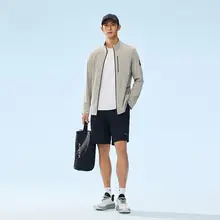 春用 薄手ニット メンズスポーツジャケット【立襟・ストレッチ・通勤対応】