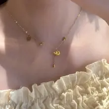 高級感溢れる葫蘆デザインネックレス【18k金・女性用・トレンドデザイン・鎖骨チェーン】