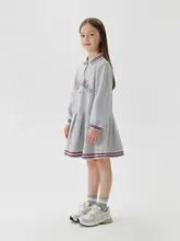 ワンピース キッズ ガールズ ポロカラー 学院風 春物