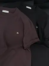 春夏用シンプル無地半袖Tシャツ【メンズ・フィット・クルーネック・カジュアル】