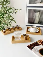 長方形 トレー 家庭用 竹木 デザート お茶 木製
