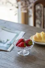 高脚フルーツプレート【高品質ボorosilicateガラス・洗練されたデザイン・家庭用】