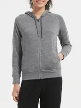 美利奴羊毛製 長袖フード付きジップパーカー【アウトドア・ランニング用】