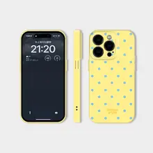 波点デザインの黄携帯電話ケース【iPhone用・シンプルでおしゃれ・個性的】