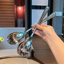 大きいサイズのステンレス製分菜スプーン【ホテル用・長めデザイン】