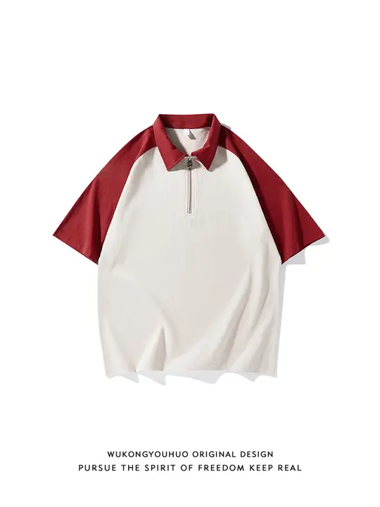レトロデザインのポロシャツ【ショートスリーブ・フィット・カジュアルスタイル】