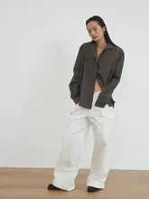 ROHEMEオリジナルデザイン 立体フラワー装飾 シャツ