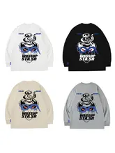 WASSUP HEODS メンズ長袖Tシャツ【純綿厚手・ゆったりフィット・春秋用・クルーネック】