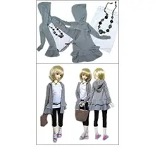 BJD ドールウェア フード付きワンピース セットアップ 女の子ドール用